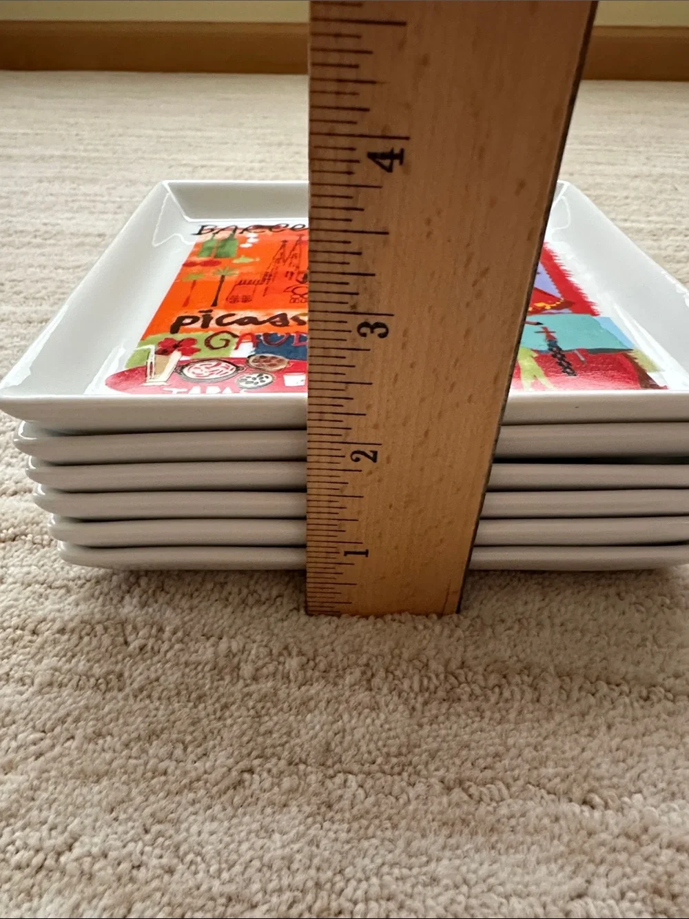 Set of 6 Crate&Barrel Travel World City appetizer plates